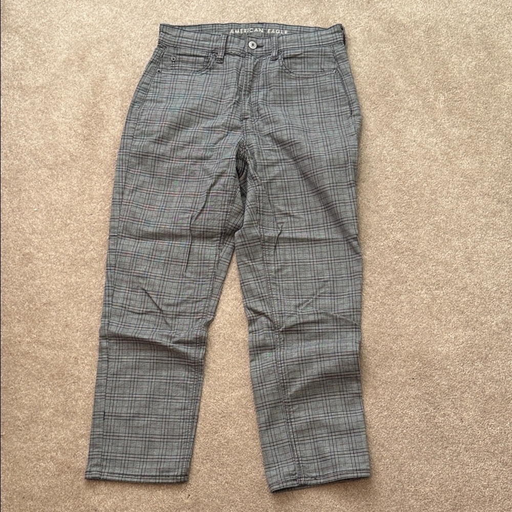 American Eagle Outfitters Women’s Gray Plaid Pants